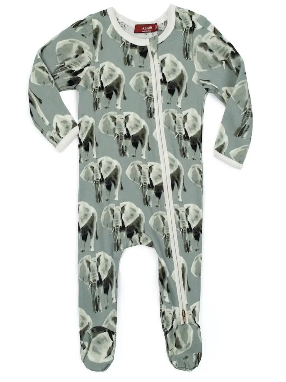 Milkbarn Zipper Footed Romper, 0-3M